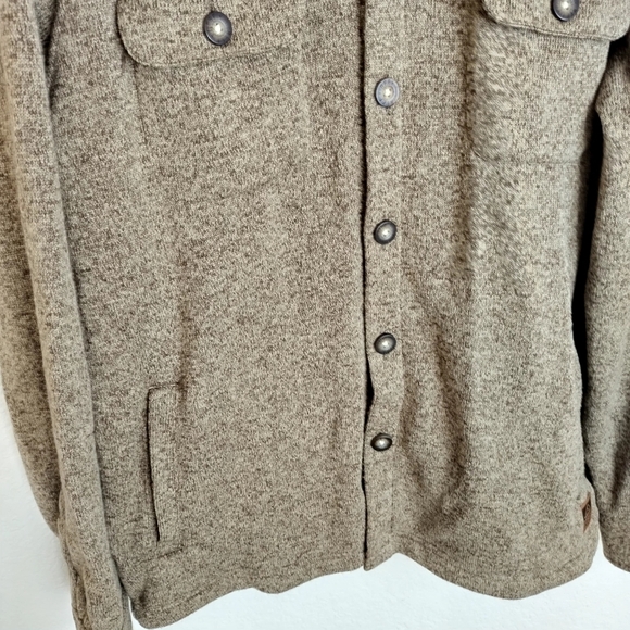 Reef knit sweater fleece top jacket coriander Sherpa collar sz L - Picture 4 of 10